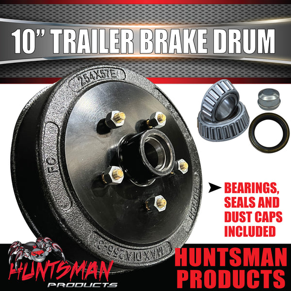 1x 10" Ford Trailer Caravan Electric Drum 5/114.3 PCD & LM Holden Bearing Set