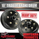 2X Trailer 10" Drums Suit 6 Stud Landcruiser Stud Pattern 6/139.7 PCD & L/M Japanese Bearings