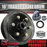 2X Trailer 10" Drums Suit 6 Stud Landcruiser Stud Pattern 6/139.7 PCD & L/M Japanese Bearings