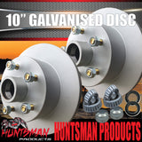 2X 10" HQ Holden Trailer Caravan Galvanised Dacromet Disc Hubs & SL Bearings