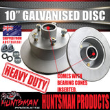 2X 10" HQ Holden Trailer Caravan Galvanised Dacromet Disc Hubs & SL Bearings