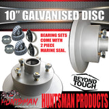 2X 10" HQ Holden Trailer Caravan Galvanised Dacromet Disc Hubs & SL Bearings