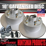 2X 10" HQ Holden Trailer Caravan Galvanised Dacromet Disc Hubs & SL Bearings