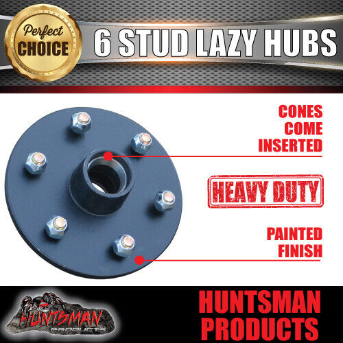 2x 6 Stud Trailer Caravan Hubs 6/114.3 suit D40 NP300 & L/M bearing Kits