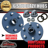 2x 6 Stud Trailer Caravan Hubs 6/114.3 suit D40 NP300 & S/L bearing Kits