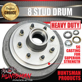 1x 12" 3 Tonne 8 Stud F250 F350 Electric Trailer Caravan Brake Drum & Bearings.  Suit Huntsman & Alko