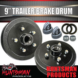 2X 9" Trailer Brake Drums Suit Ford & slimline Bearings