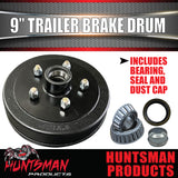 1x Mechanical Hydraulic Trailer Brake Drum 9" HQ Holden + LM / Holden Bearings