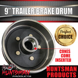 1x Mechanical Hydraulic Trailer Brake Drum 9" HQ Holden + LM / Holden Bearings