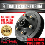 1x Mechanical Hydraulic Trailer Caravan Brake Drum 9" 6 Stud Landcruiser Pattern + LM / Holden Bearings