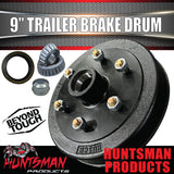 1x Mechanical Hydraulic Trailer Caravan Brake Drum 9" 6 Stud Landcruiser Pattern + LM / Holden Bearings