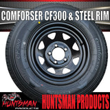 15" Ford Pattern Caravan Camper Trailer Black Steel Rim Wheel & 195R15C Comforser CF300 Tyre