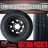 15x6 & 195R15C Black 6 Stud Caravan Trailer Sunraysia Steel Wheel Rim & Comforser CF300 Tyre