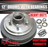 1x 12" 3 Tonne 5 Stud L/C Electric Trailer Caravan Brake Drum & Bearings.  Suit Huntsman & Alko