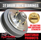 1x 12" 3 Tonne 6 Stud Caravan Trailer Electric Brake Drum & Bearing Set Suit Huntsman & Alko