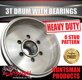 1x 12" 3 Tonne 6 Stud Caravan Trailer Electric Brake Drum & Bearing Set Suit Huntsman & Alko