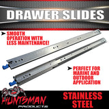 304 Stainless Steel 125Kg 800mm Locking Drawer Slides runners 32" full extension