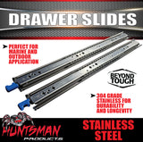 304 Stainless Steel 125Kg 800mm Locking Drawer Slides runners 32" full extension