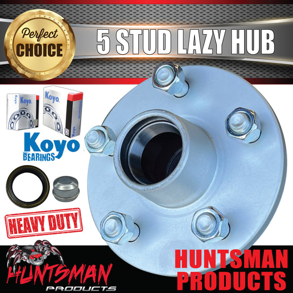 X2 Galvanised Boat Trailer Lazy hubs suit HT Holden 5/108 PCD KOYO LM Holden bearing Kits.