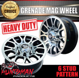 15" 6 Stud Grenade Caravan Trailer Alloy Wheel Rim & 195R15 LT Roadcruza RA1100 All Terrain Tyre 195 15