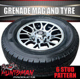 15" 6 Stud Grenade Caravan Trailer Alloy Wheel Rim & 195R15 LT Roadcruza RA1100 All Terrain Tyre 195 15