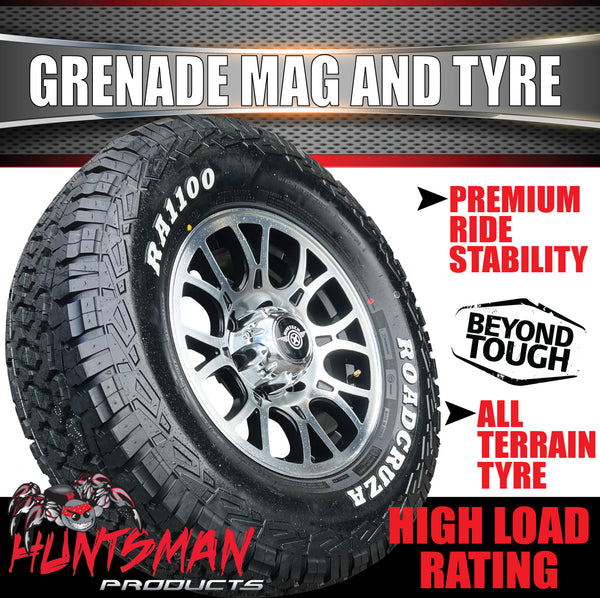 15" 6 Stud Grenade Caravan Trailer Alloy Wheel Rim & 235/75R15 Roadcruza RA1100 All Terrain Tyre 235 75 15