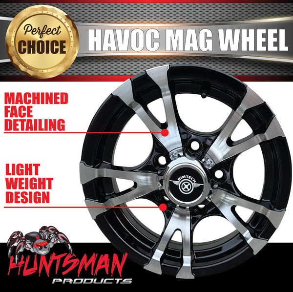 13x5 Caravan Trailer Havoc Alloy Mag Wheel: suits Ford pattern