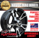 13" Trailer Caravan Ford Pattern Havoc Alloy & 165/80R13 CF3000 Mud tyre. 165 80 13