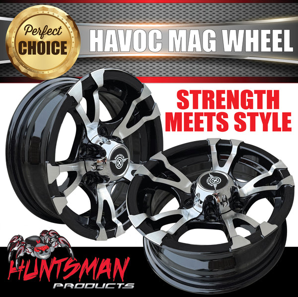 14X5.5 Caravan Trailer Havoc Alloy Mag Wheel: suits Ford pattern