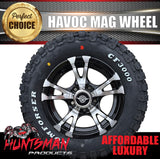 13" Trailer Caravan Ford Pattern Havoc Alloy & 165/80R13 CF3000 Mud tyre. 165 80 13