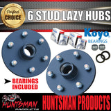 2x 6 Stud Trailer Caravan Hubs 6/114.3 suit D40 NP300 & S/L Japanese KOYO bearing Kits