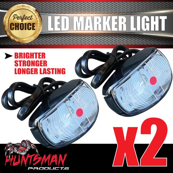 2x Huntsman Rear Red Clearance Marker LED Truck Trailer Light lamp 10-30 Volt