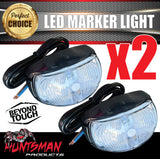 2x Huntsman Products Front White Outline LED Truck Trailer Marker Light lamp 10-30 Volt