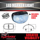 Huntsman Products Front White Outline LED Truck Trailer Marker Light lamp 10-30 Volt