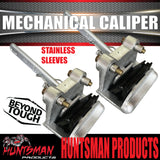 2x Trailer Caravan Galvanised Mechanical Disc Brake Calipers, Bolts & Stainless Sleeves