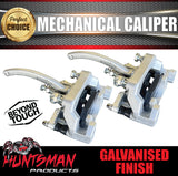 x2 Heavy Duty Trailer Caravan Galvanised Mechanical Disc Brake Calipers. concealed pads