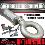 2000kg Trailer Caravan Hydraulic Override Ring Coupling Hitch Suit Pintle Hook. CTA Approved