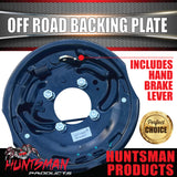 1x 10" LHS Off Road Trailer Caravan Electric Brake Backing Plate With Park Lever Suit Huntsman & Alko