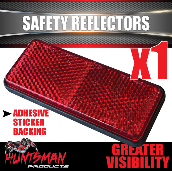 x1 Huntsman Red Trailer Truck Caravan Adhesive Reflector 85x30mm, CTA Approved