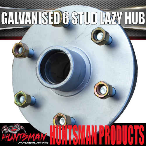 1x Galvanised Dacromet 6 Stud Trailer Caravan Lazy Hub & SL bearing kit. Marine Seal