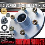 1x Galvanised Dacromet 6 Stud Trailer Caravan Lazy Hub & SL bearing kit. Marine Seal