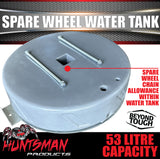 53 Litre Spare Wheel Well Water Tank For Under Vehicle + Mount Kit 750mm x 150mm