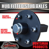 2X 5 or 6 Stud Suit Landcruiser 2000Kg Trailer Hubs Fitted Stub Axles