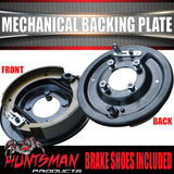 1x RHS Drivers Side 9" Mechanical Drum Trailer Backing Plate With Brake Shoes