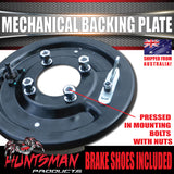 1x RHS Drivers Side 9" Mechanical Drum Trailer Backing Plate With Brake Shoes