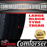 15x6 & 195R15C Black 6 Stud Caravan Trailer Sunraysia Steel Wheel Rim & Comforser CF300 Tyre