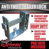 DO35 Hitchmaster & Poly Block Coupling Anti Theft Trailer Lock With Lock & Keys