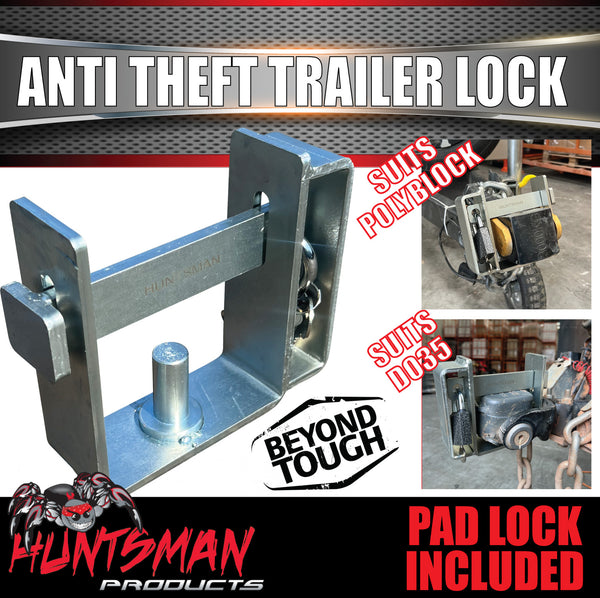 DO35 Hitchmaster & Poly Block Coupling Anti Theft Trailer Lock With Lock & Keys