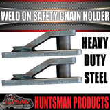 2x 13mm Trailer Caravan Weld Safety Chain Holder Cam Lock Base Suit Hammerlocks