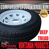 14x6 & 185R14C LT Comfoser CF300 Caravan Trailer HQ Holden White Sunraysia Wheel Rim & Tyre Boat 185 14